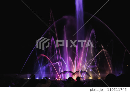 御殿場高原時之栖の夜空に広がる噴水イルミネーション(静岡県) 御殿場高原時之栖の夜空に広がる噴水イルミネーション(静岡県) 119511745