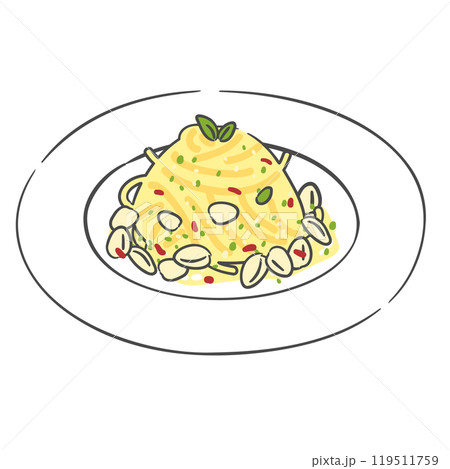A drawing of Aglio e Olio Spaghetti A drawing of Aglio e Olio Spaghetti 119511759