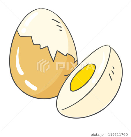 A drawing of a boiled egg A drawing of a boiled egg 119511760