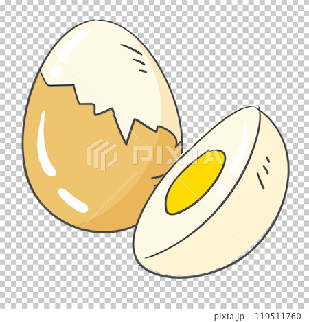 A drawing of a boiled egg A drawing of a boiled egg 119511760