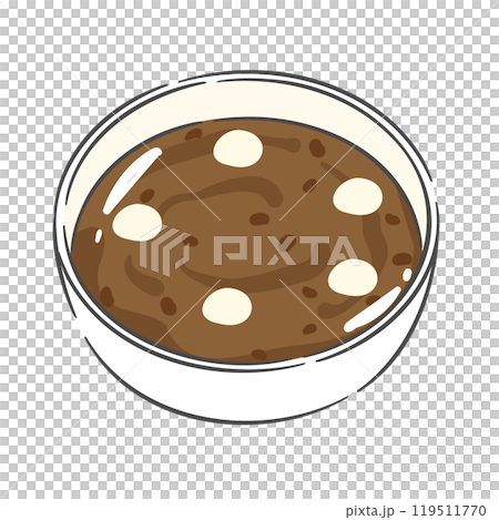A drawing of red bean porridge with rice cakes 119511770