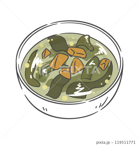 A drawing of beef seaweed soup 119511771