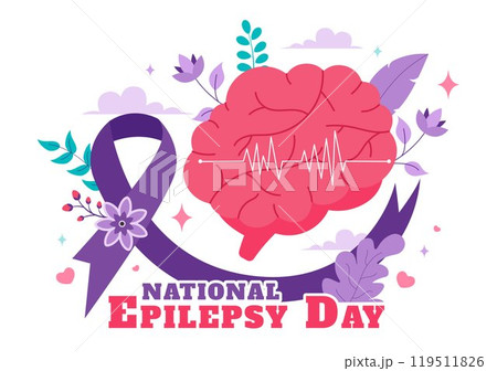 National Epilepsy Awareness Month Vector Illustration is Observed Every Year in November with Brain and Mental Health in a Flat Style Background National Epilepsy Awareness Month Vector Illustration is Observed Every Year in November with Brain and Mental Health in a Flat Style Background 119511826
