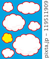 モクモクした雲みたいな吹き出し_アウトライン赤 119511909