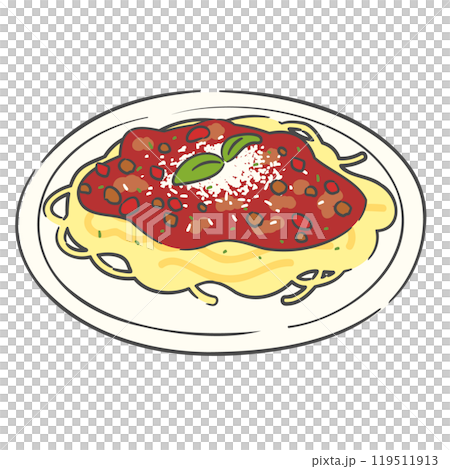 A drawing of spaghetti alla bolognese A drawing of spaghetti alla bolognese 119511913