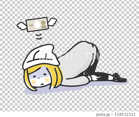 貧困女子のイラスト 119512311