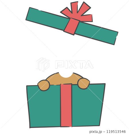 Character in a gift box with a cutout for compositing a face. Character in a gift box with a cutout for compositing a face. 119513546