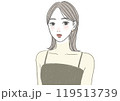 おしゃれなシアータートルネックファッションとミディアムヘアの20〜30代白肌女性 119513739