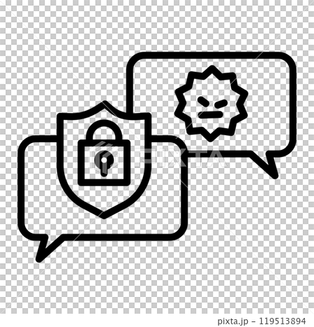 與安全人員協商並要求適當判斷的圖示。 119513894