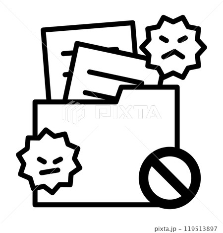 不審なフォルダは開かないようにしているアイコン。 不審なフォルダは開かないようにしているアイコン。 119513897