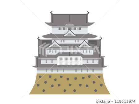 姫路城、白鷺城のイラスト 世界遺産、観光名所 白背景 ベクターデータ 姫路城、白鷺城のイラスト 世界遺産、観光名所 白背景 ベクターデータ 119513974