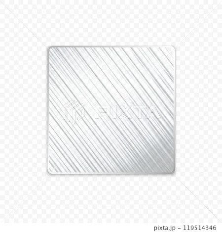 Corrugated glass square shape, vector transparent overlay effect for fluted diagonally lines wavy clear plastic texture 119514346