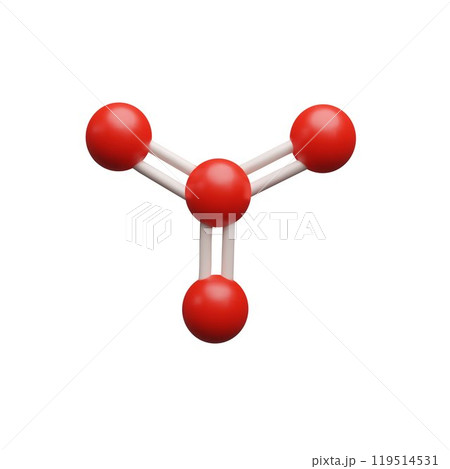 3D atom structure of red molecule, vector render structural chemical formula and volume molecule model united spheres 3D atom structure of red molecule, vector render structural chemical formula and volume molecule model united spheres 119514531