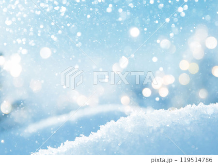 雪と光の水色背景 119514786