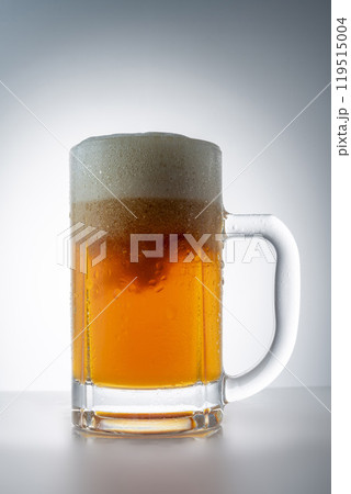 グラスに注いだ冷えた美味しいビール 119515004