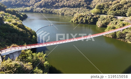 広島県世羅郡【夢吊橋】ドローン空撮_SUMEB_No14 119515058