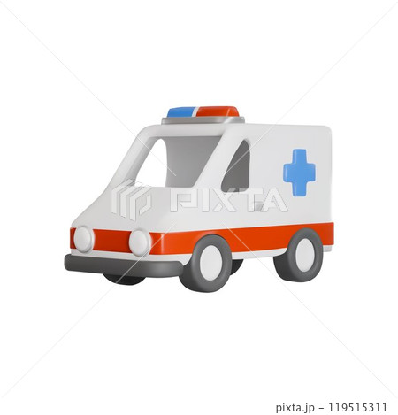 Vector 3d illustration of an ambulance on an isolated white background. Vector 3d illustration of an ambulance on an isolated white background. 119515311