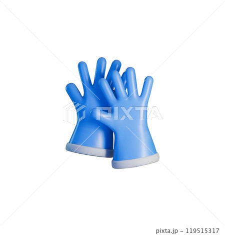 3d Medical icon. Blue latex gloves. 119515317