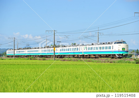 信越本線　前川ー宮内　JR東日本　485系　T17編成（新潟）　くびき野 119515408