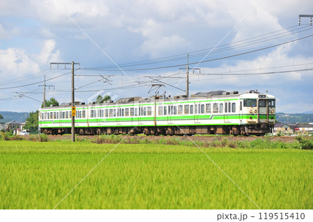 信越本線 前川ー宮内 JR東日本 115系 N15編成(新潟) 信越本線 前川ー宮内 JR東日本 115系 N15編成(新潟) 119515410