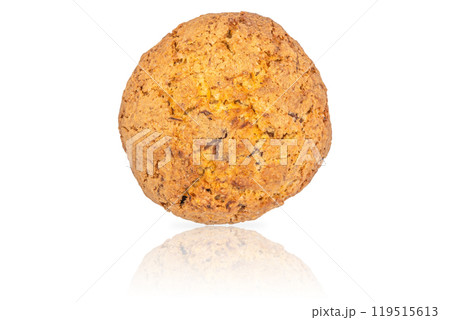 Oatmeat biscuits. Homemade gluten free oatmeal cookies isolated on white background Oatmeat biscuits. Homemade gluten free oatmeal cookies isolated on white background 119515613