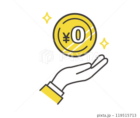 0円アイコンを持つ手のベクターイラストアイコン 0円アイコンを持つ手のベクターイラストアイコン 119515713