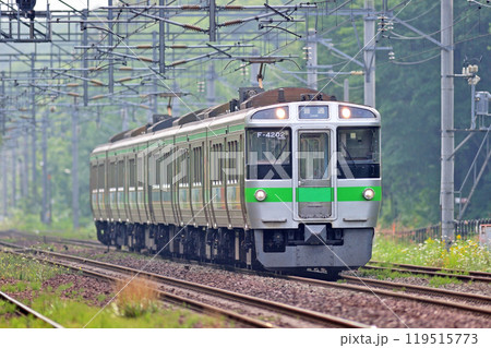 千歳線　西の里（信）　JR北海道　721系　F-4202編成（札幌） 119515773