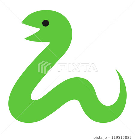 緑のヘビのイラスト 119515883