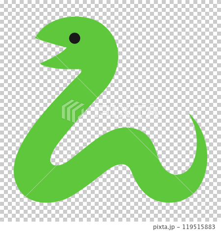 緑のヘビのイラスト 119515883