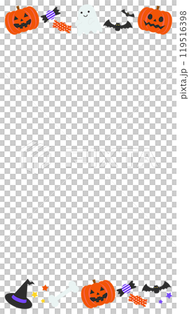 Cute Halloween white frame background vector illustration material [no text] [vertical] 119516398