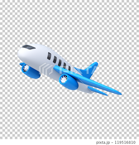 Airplane rises up, 3D illustration 119516810