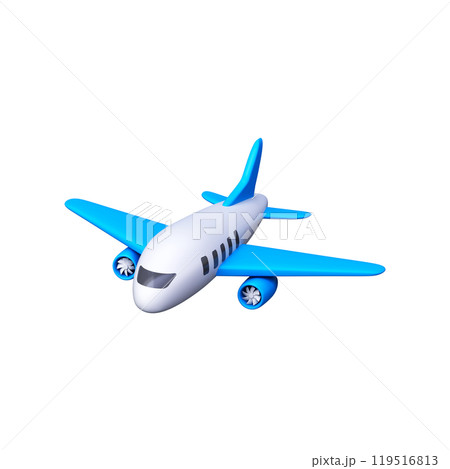 Travel and vacation symbol, 3d illustration of a passenger plane 119516813