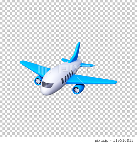 Travel and vacation symbol, 3d illustration of a passenger plane 119516813