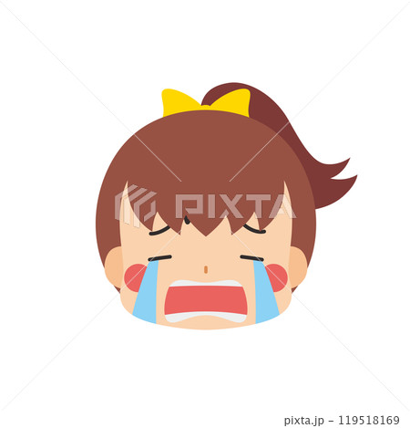 号泣する可愛い小さな女の子の絵文字イラスト アイコン 顔 表情 白背景 ベクター 号泣する可愛い小さな女の子の絵文字イラスト アイコン 顔 表情 白背景 ベクター 119518169