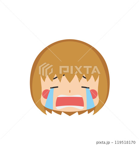 号泣する可愛い小さな女の子の絵文字イラスト アイコン 顔 表情 白背景 ベクター 号泣する可愛い小さな女の子の絵文字イラスト アイコン 顔 表情 白背景 ベクター 119518170