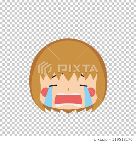 号泣する可愛い小さな女の子の絵文字イラスト アイコン 顔 表情 白背景 ベクター 号泣する可愛い小さな女の子の絵文字イラスト アイコン 顔 表情 白背景 ベクター 119518170
