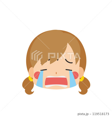 号泣する可愛い小さな女の子の絵文字イラスト アイコン 顔 表情 白背景 ベクター 号泣する可愛い小さな女の子の絵文字イラスト アイコン 顔 表情 白背景 ベクター 119518173