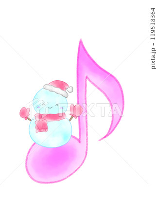 雪ダルマの乗った音符 119518364