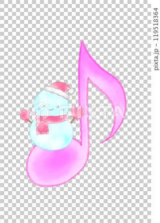 雪ダルマの乗った音符 119518364