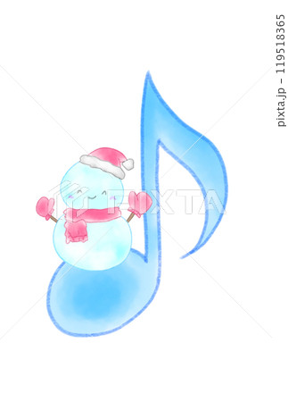 雪ダルマの乗った音符 雪ダルマの乗った音符 119518365