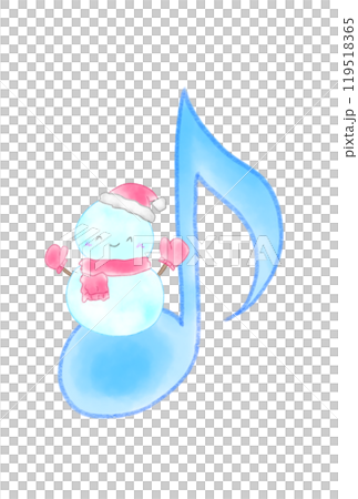 雪ダルマの乗った音符 雪ダルマの乗った音符 119518365