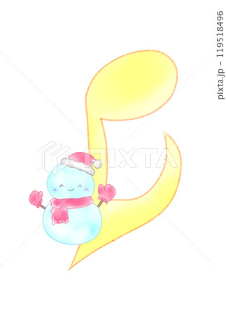 雪ダルマの乗った音符 雪ダルマの乗った音符 119518496