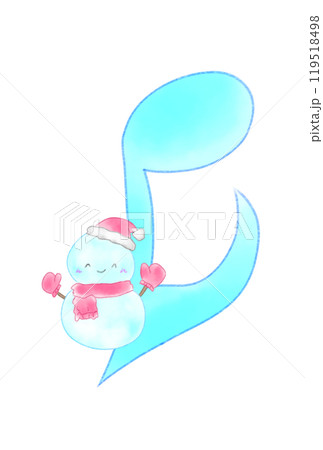 雪ダルマの乗った音符 雪ダルマの乗った音符 119518498
