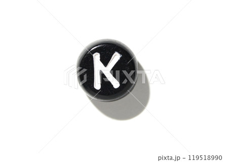 Minimalist black and white keyboard key 'k' isolated on white background 119518990