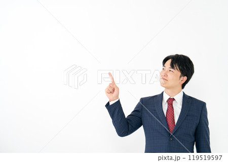 ビジネスマン　20代男性　指差し 119519597