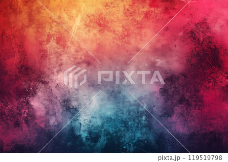 Vibrant abstract texture with a gradient of warm colors transitioning to cool tones, evoking an 119519798