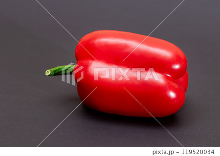 Red Bell Pepper on Black Background Red Bell Pepper on Black Background 119520034