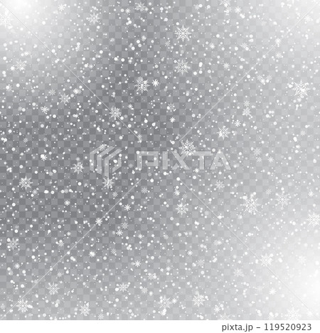 Winter Snowflakes Falling on Transparent Background for Christmas Design .Vector Winter Snowflakes Falling on Transparent Background for Christmas Design .Vector 119520923