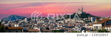Marseille aerial panoramic view. Marseille is the second largest city of France. Marseille aerial panoramic view. Marseille is the second largest city of France. 119520937