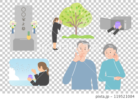 一對老年夫婦擔心葬禮的形式。 119521084
